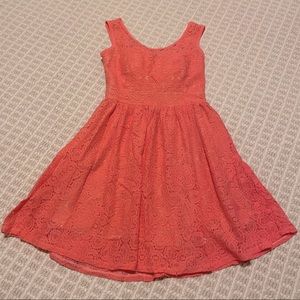 Coral lace dress